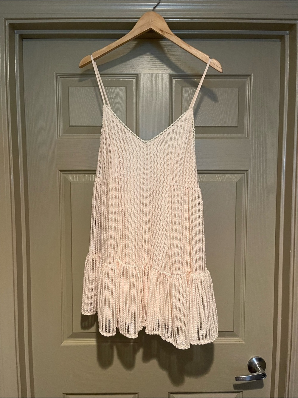 Mustard Seed Cream Crochet Tiered Cami Mini Dress